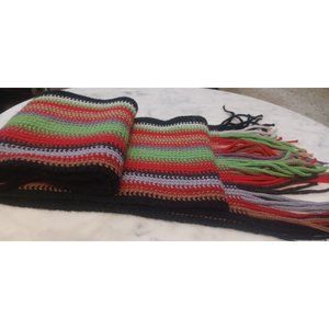 Warm Winter Scarf Multi-Color About 72" x 7" Fringe on Each End